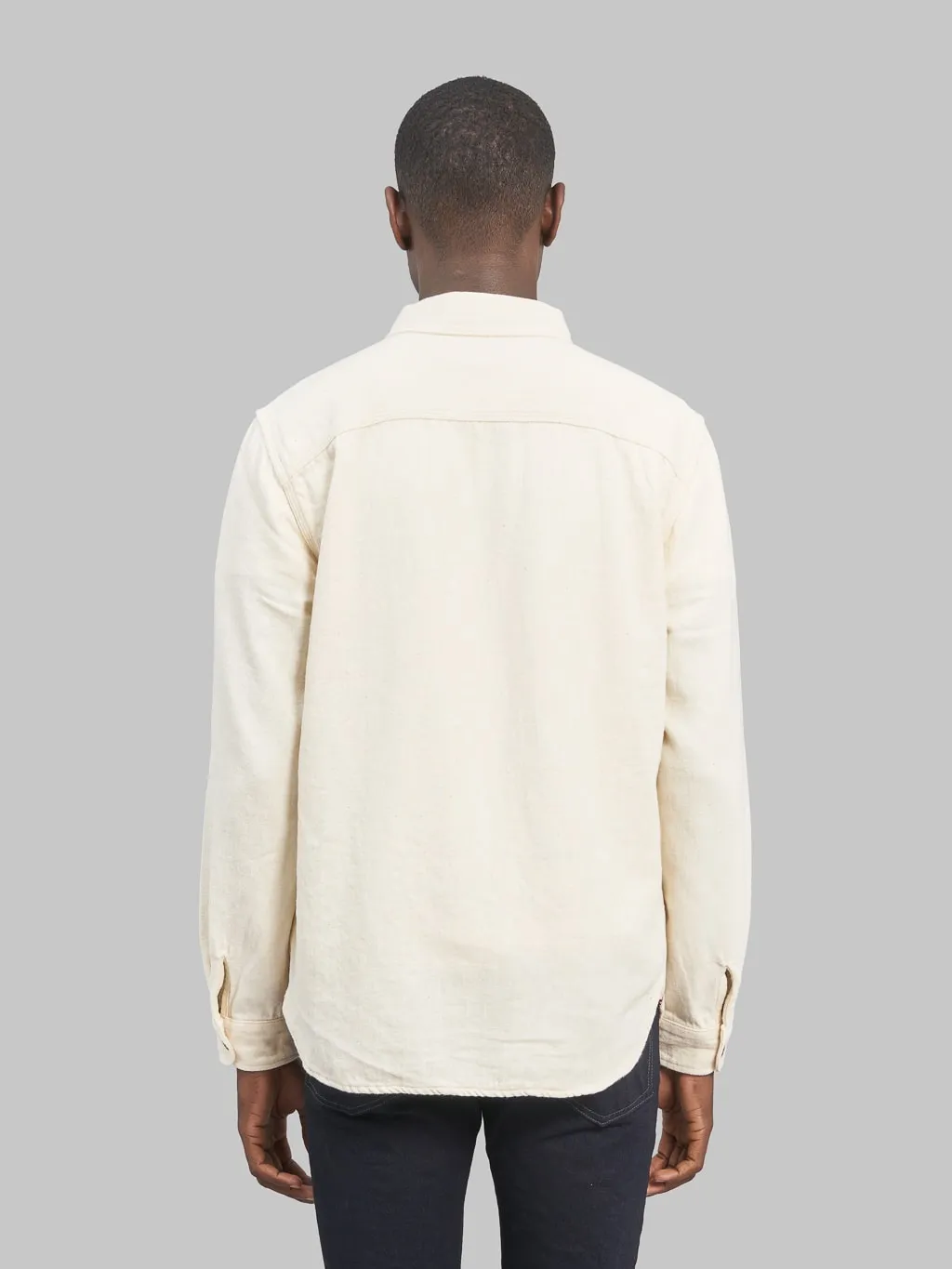 The Flat Head Twill Work Shirt Ivory