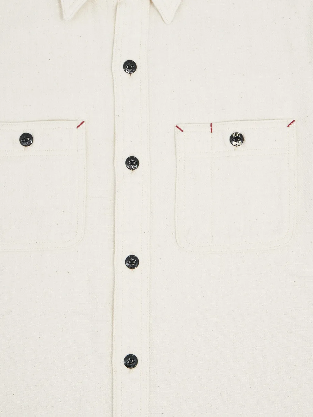 The Flat Head Twill Work Shirt Ivory