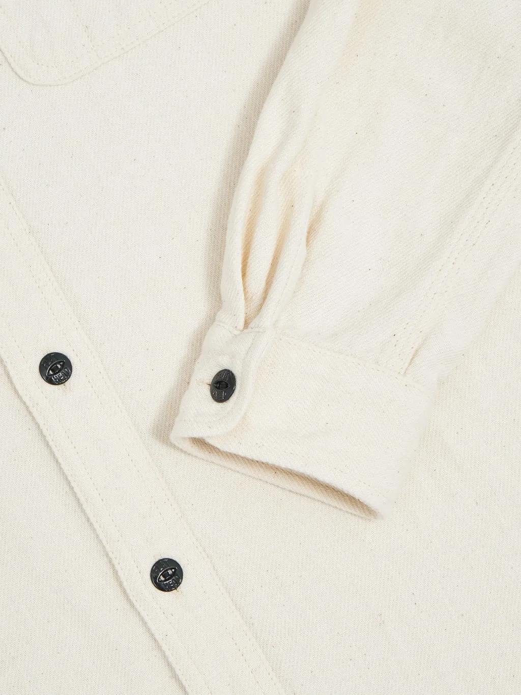 The Flat Head Twill Work Shirt Ivory