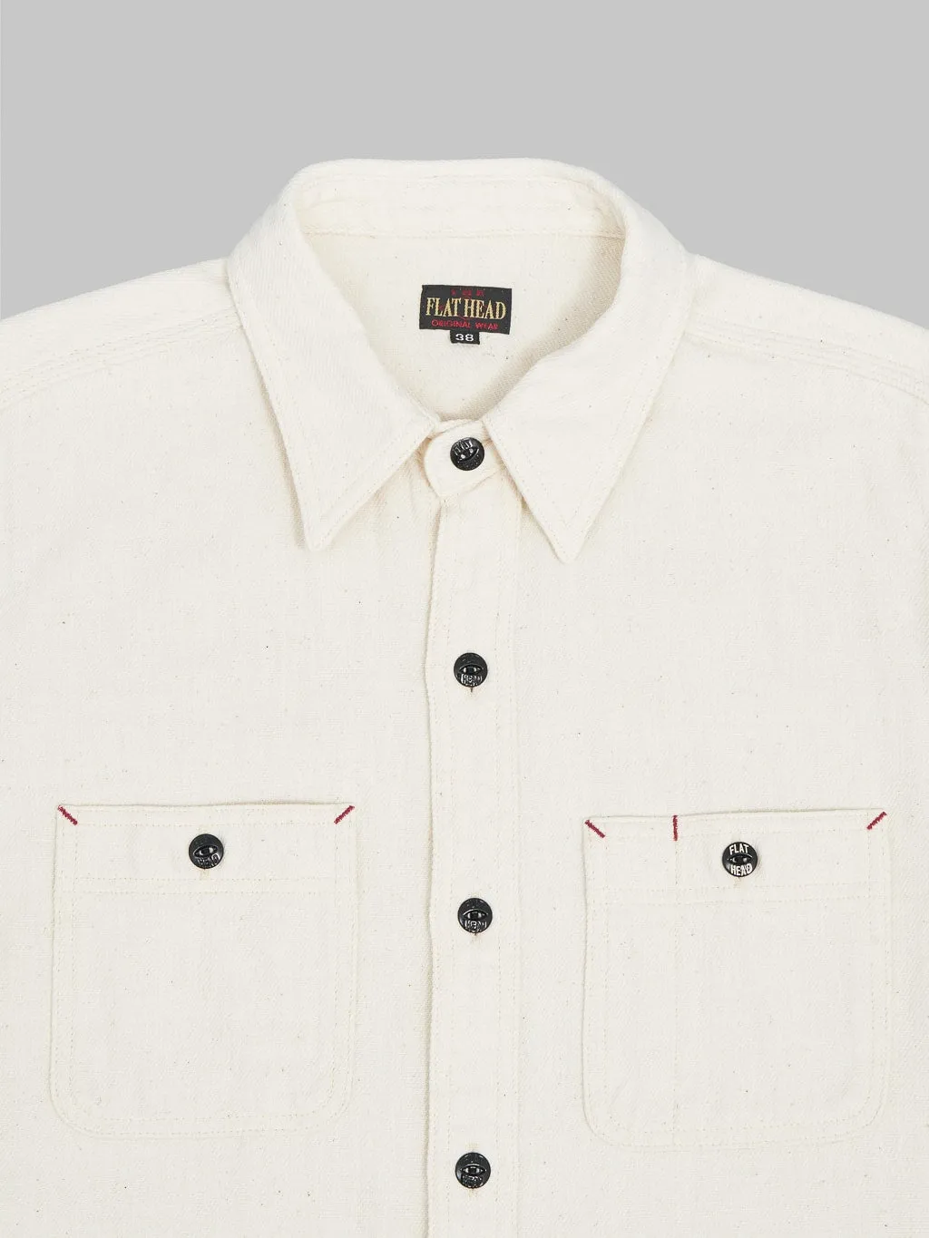 The Flat Head Twill Work Shirt Ivory