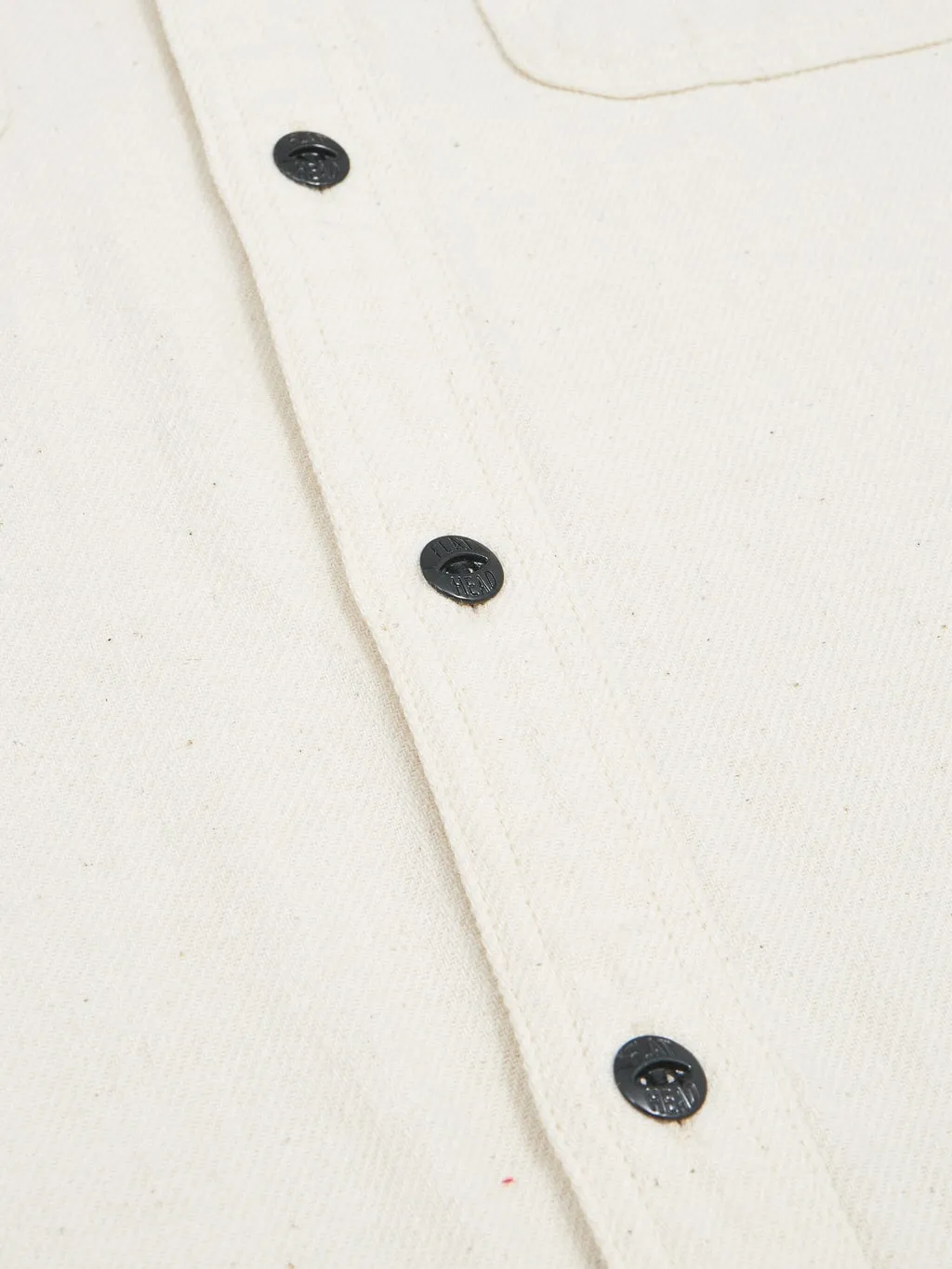 The Flat Head Twill Work Shirt Ivory