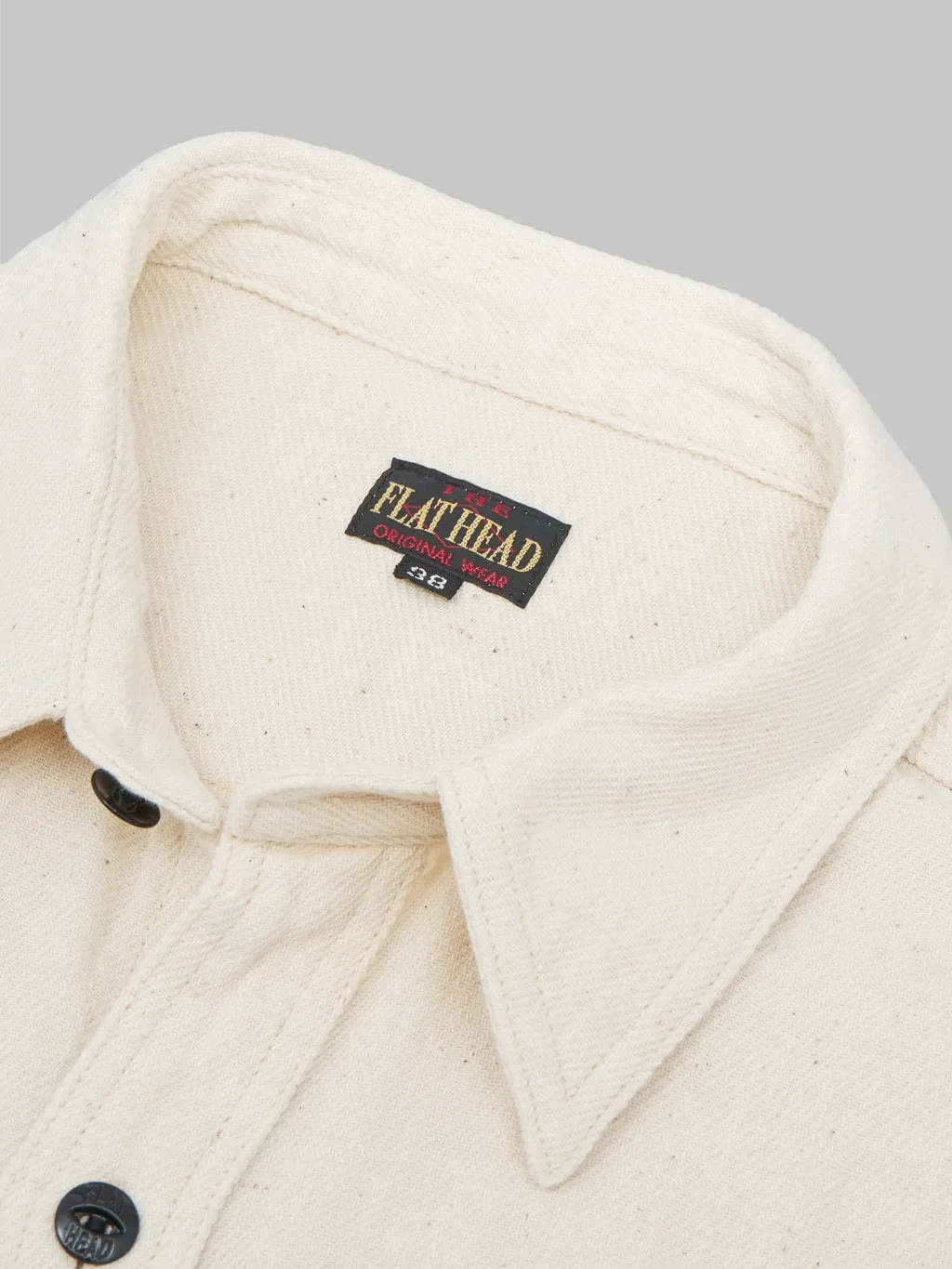 The Flat Head Twill Work Shirt Ivory