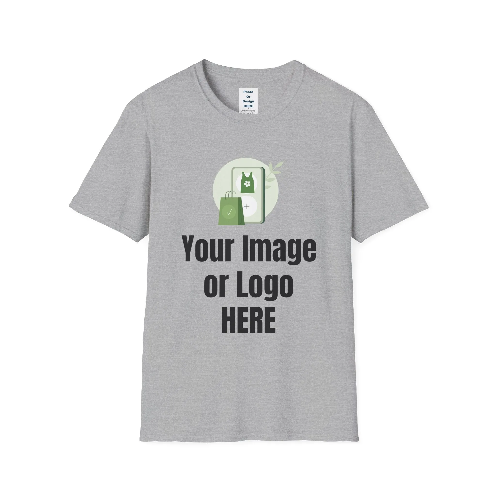 UPRINT-Custom T-Shirt with YOUR Image or Logo!! Softstyle T-Shirt - Your Image or Logo Here