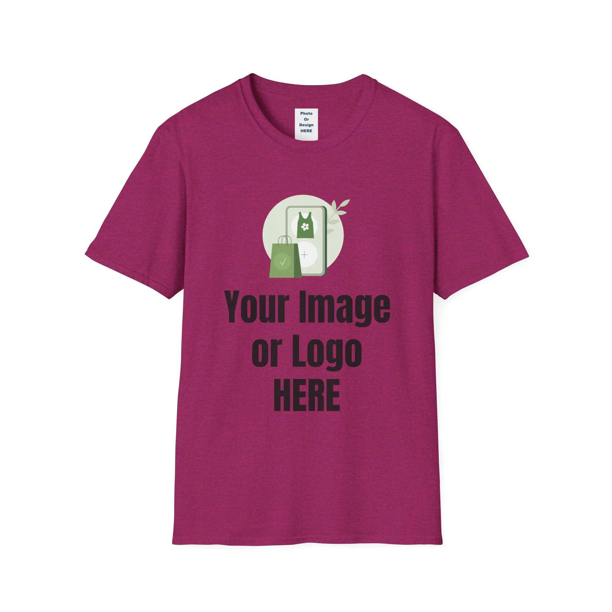 UPRINT-Custom T-Shirt with YOUR Image or Logo!! Softstyle T-Shirt - Your Image or Logo Here