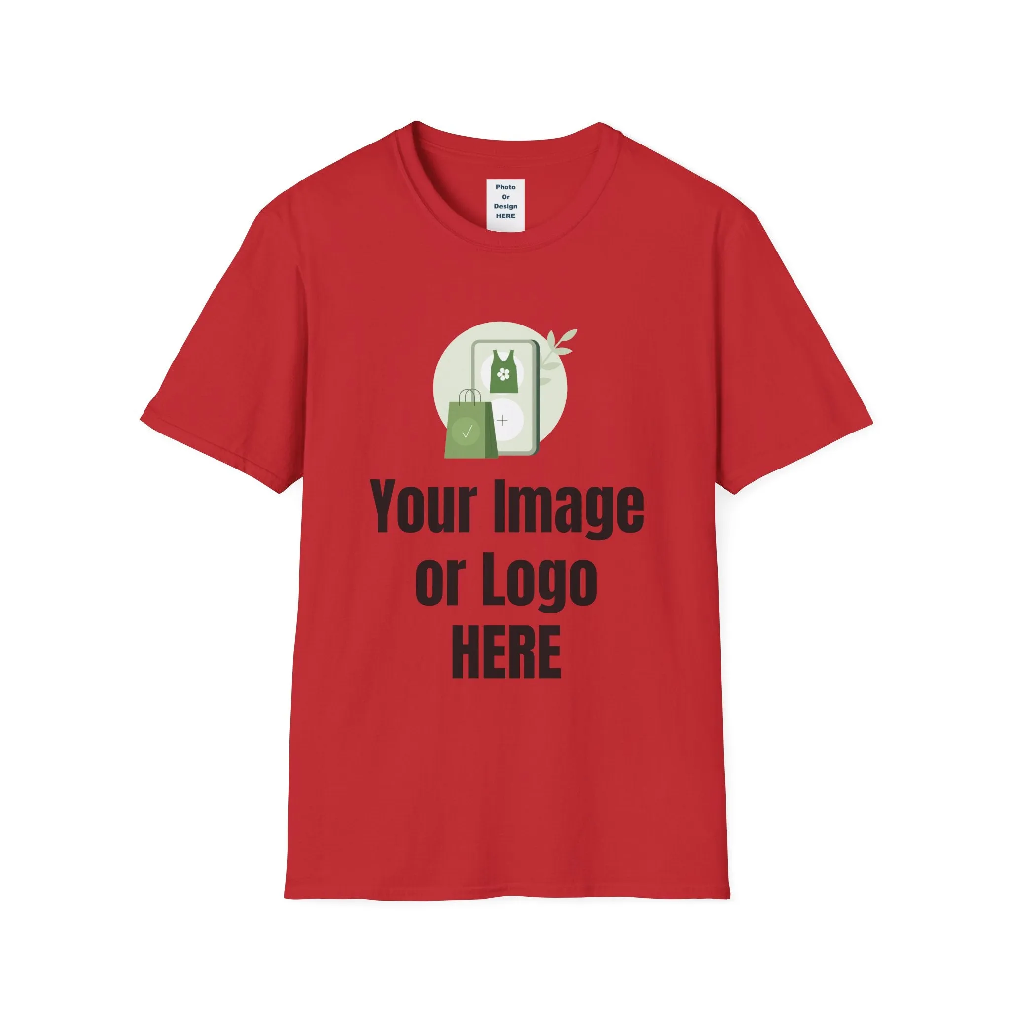 UPRINT-Custom T-Shirt with YOUR Image or Logo!! Softstyle T-Shirt - Your Image or Logo Here