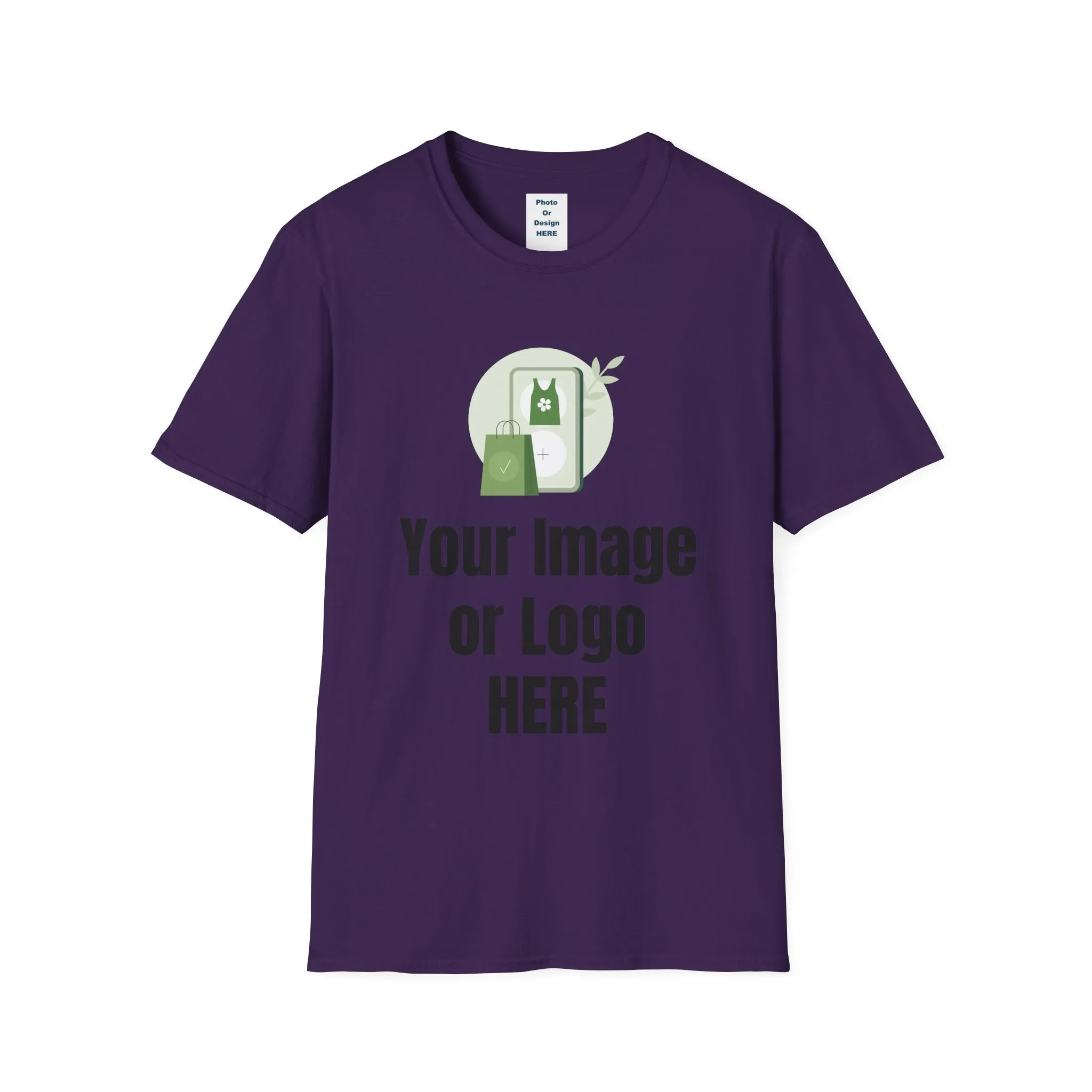 UPRINT-Custom T-Shirt with YOUR Image or Logo!! Softstyle T-Shirt - Your Image or Logo Here