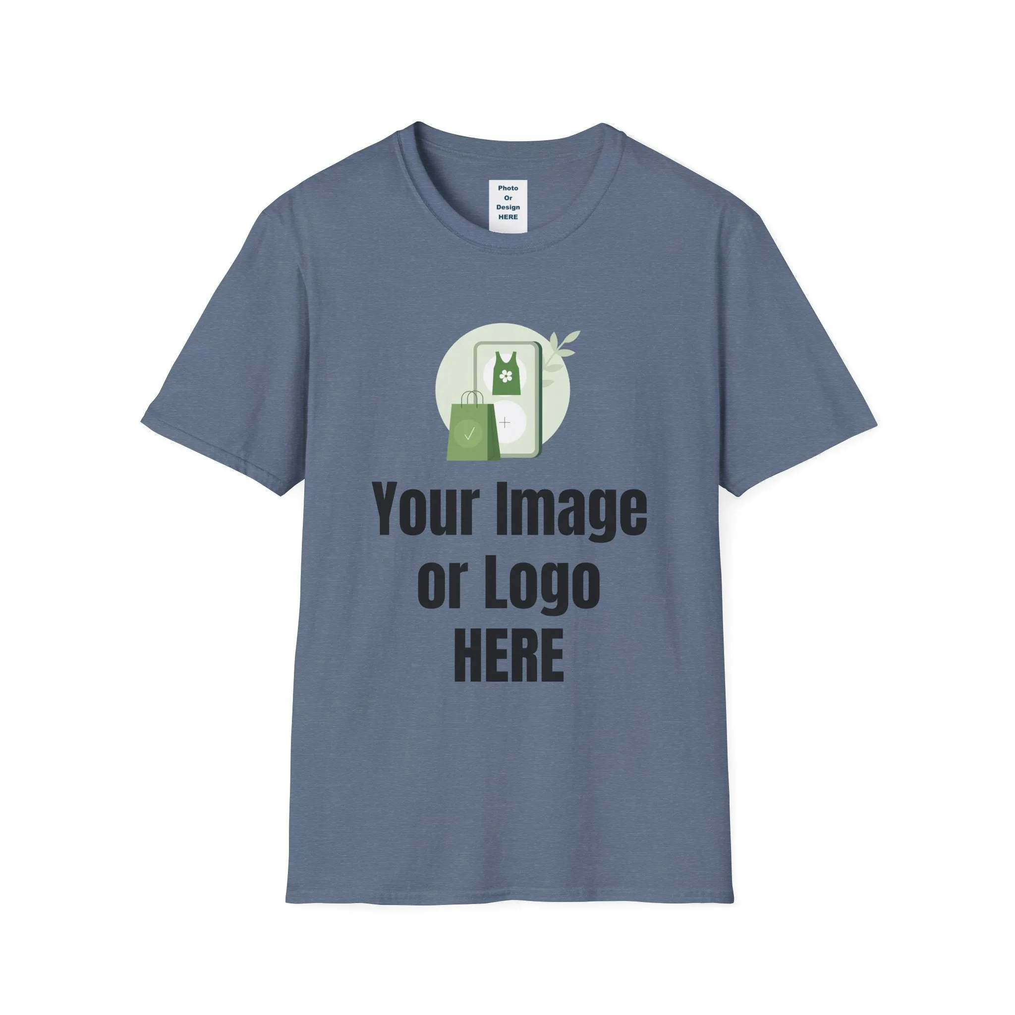 UPRINT-Custom T-Shirt with YOUR Image or Logo!! Softstyle T-Shirt - Your Image or Logo Here