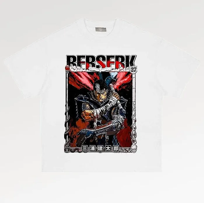 Vintage Washed Tshirts Anime T Shirt Harajuku Oversize Tee Cotton fashion Streetwear unisex top ab76v1