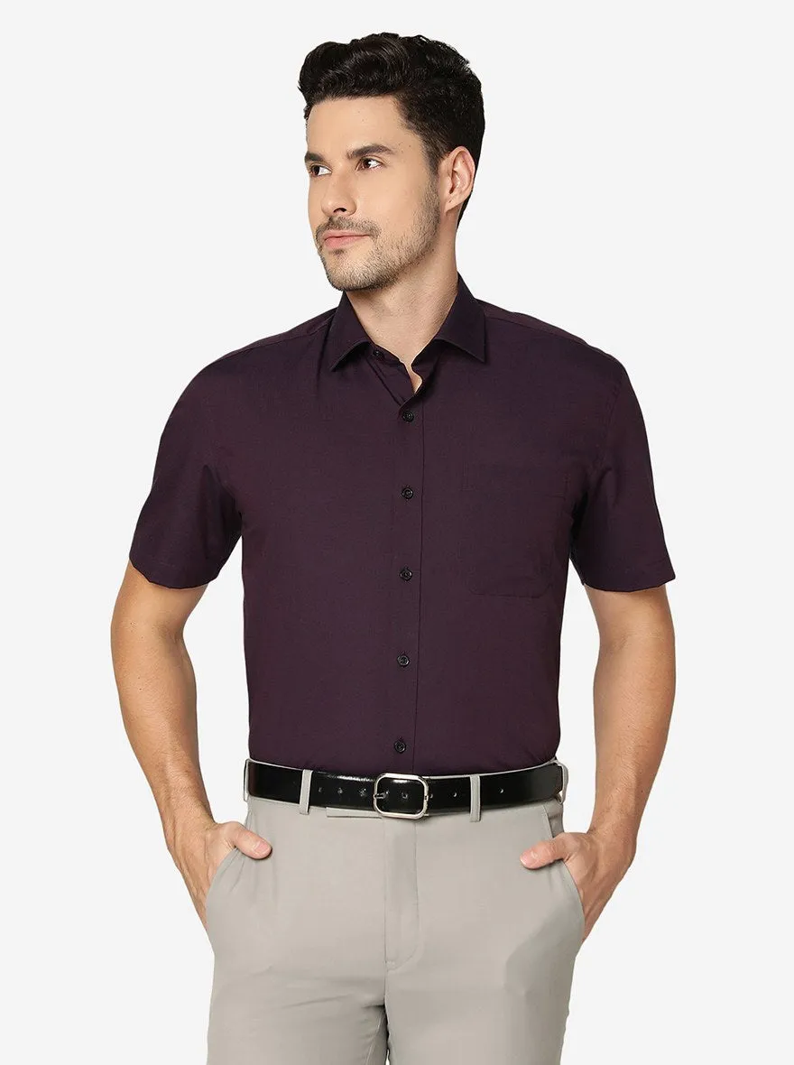 Wine Solid Regular fit Formal Shirt | JadeBlue