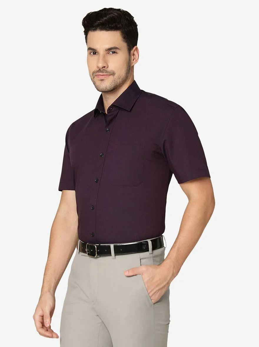Wine Solid Regular fit Formal Shirt | JadeBlue