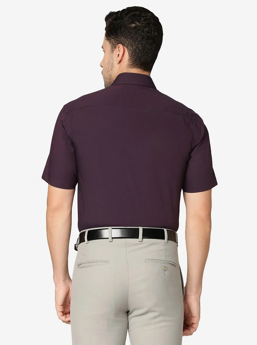 Wine Solid Regular fit Formal Shirt | JadeBlue