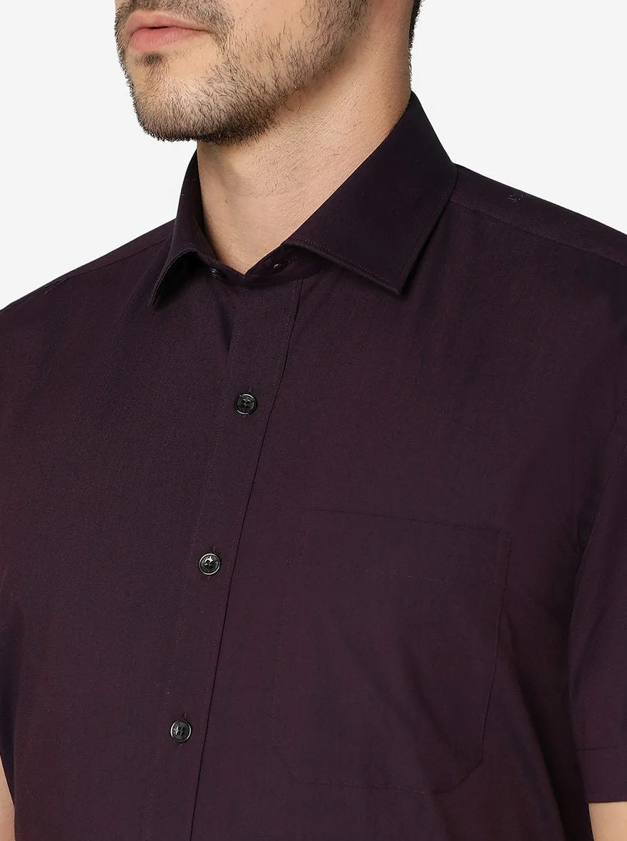 Wine Solid Regular fit Formal Shirt | JadeBlue