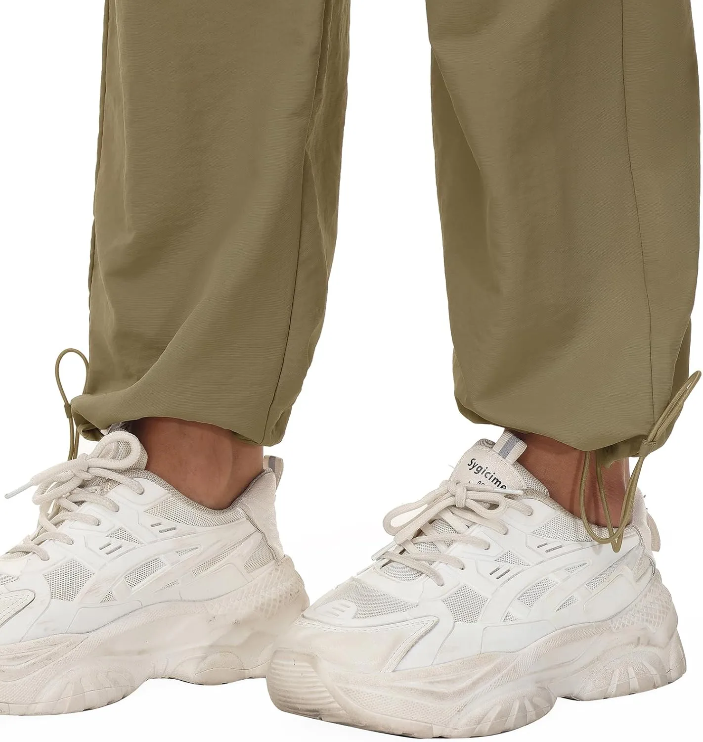 Womens Cargo Joggers Parachute Y2K Pants Lightweight Hiking Travel Scrub Pants Elastic Waist with Drawstring Quick Dry