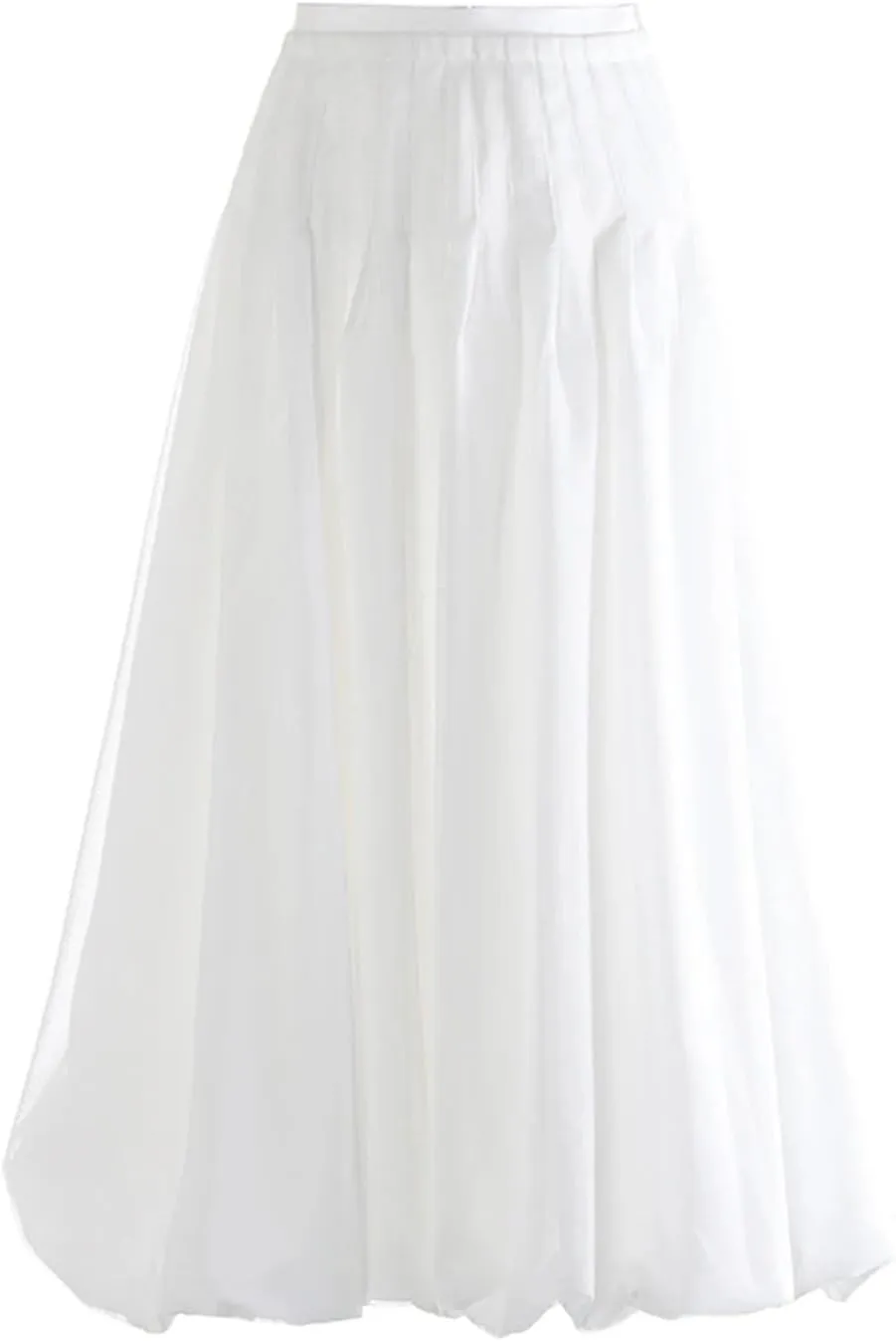 Women's Patchwork Fold Skirt, Casual High Waist Loose Fit Design
