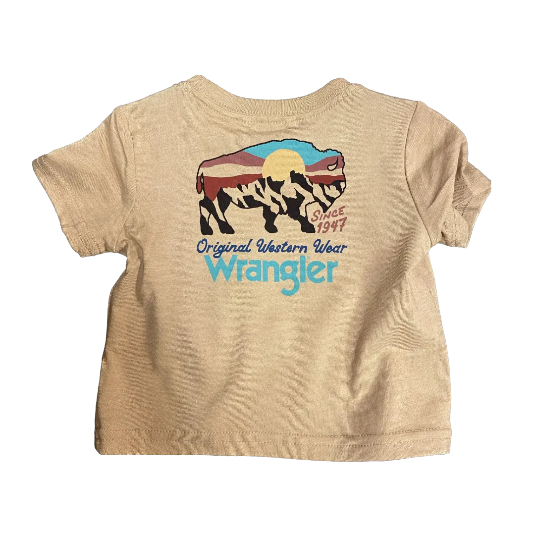 Wrangler Kid's Bison Sunset Tan Tee Shirt