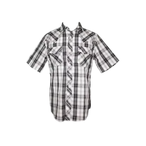 Wrangler Men's Snap Black & White Plaid Shirt