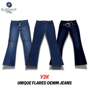 Y2K Unique Flared Denim Jeans - 09 pieces - EV0022